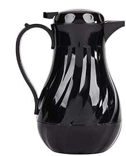 (64 oz) Beverage Server Eco-Plastic Carafe Swirl Double Wall Insulated Black