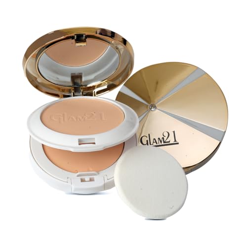 Image of Glam21 Natural Essence Oil-Control 2-in-1 Compact Powder| Long Lasting for Makeup Matte Finish with Vitamin-E| All Skin Type | Tan-03