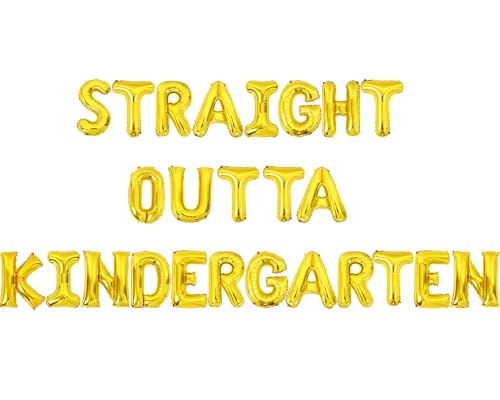 Jollyboom Kindergarten Graduation Dekorationen, Straight Outta Kindergarten Folienballons für Klasse 2026 Congrats Grade Graduation Vorschule Dekorationen