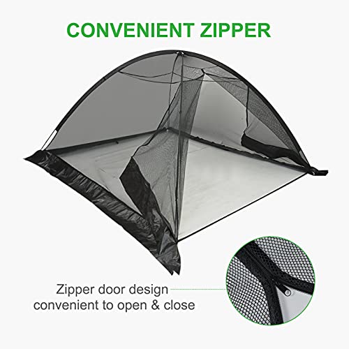 GROWNEER 13x17 Feet Crop Cage Plant Protection Tent Pond Netting Tent Dome Netting with 4 Ropes, 8 Stakes, Storage Bag, Fiberglass Poles , Suitable for Vegetables, Fruits, Flowers or Other Plants