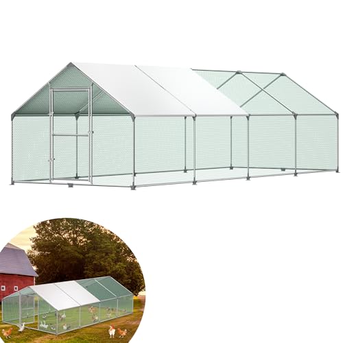 Poulailler 3x8x2m YRHome avec structure robuste en acier et toit