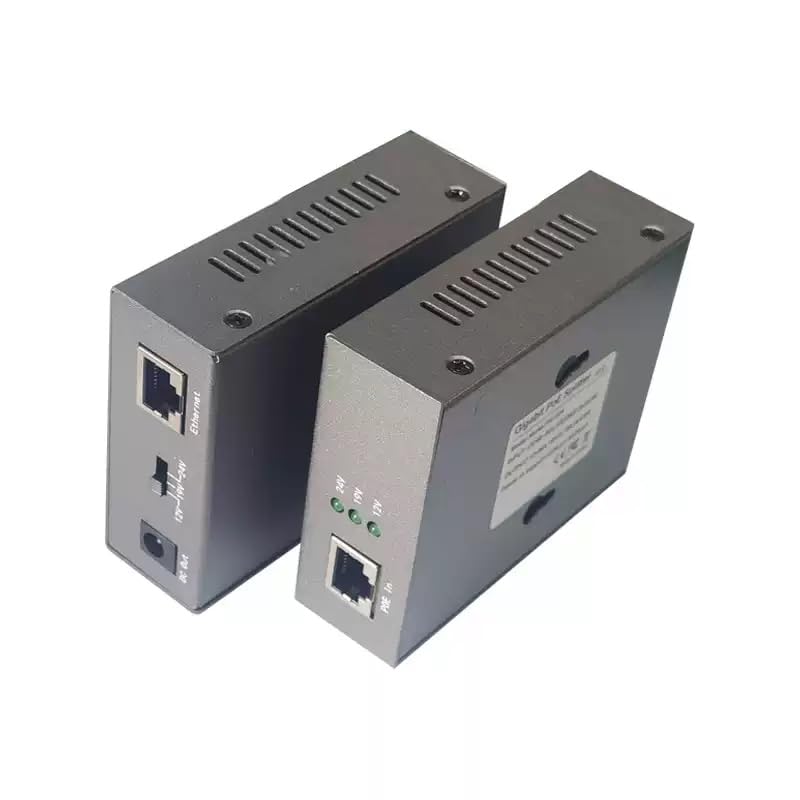 PS1224 Gigabit PoE Splitter IEEE 802.3bt Tipo 4 Alta Potencia 72W 12V 19V 24V Salida DC 10-100-1000Mbps Metal Unidad 1 para Cámara IP PTZ Industrial y AP Inalámbrico miniatura 5