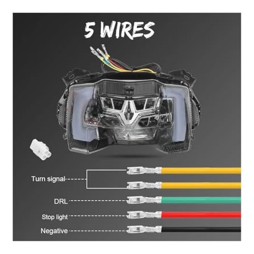 Feu stop arrière LED clignotant intégré design haut de gamme moto MT09 12V - 4