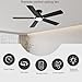 GJeg Ceiling Fans with Lights, 52 Inch Low Profile Ceiling Fan with Light and Remote, Flush Mount Ceiling Fan, 3CCT, Dimmable, Noiseless, Ceiling Light Fan for Bedroom, Indoor/Outdoor Use,Black