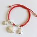 Produktbild CHWEI Knitted Hat Armbänder S990 Sterling Silber Happy Longlife Lock Anhänger Lucky Baby Armband Handmade Red Rope Kinderschmuck A