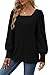 WIHOLL Womens Fall Fashion 2025 Plus Size Tops Long Sleeve Shirts for Women Business Casual Outfits Black 3X