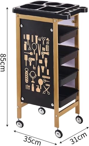 Chariot de salon pour barbier et coiffeur à roulettes fluides