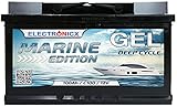 GEL Batterie 12v 100Ah Electronicx Marine Edition Solarbatterie 12v Akku 12v Solar Batterien Versorgungsbatterie 12v gel Wohnwagen Batterie Wohnmobil Gelbatterie 12v 100ah Solar Akku 100ah batterie