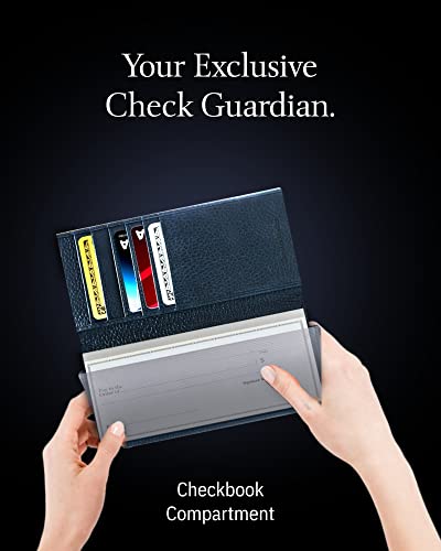 Image of Access Denied Genuine Leather Checkbook Cover For Women & Men - Checkbook Holder For Duplicate Checks Card Wallet RFID