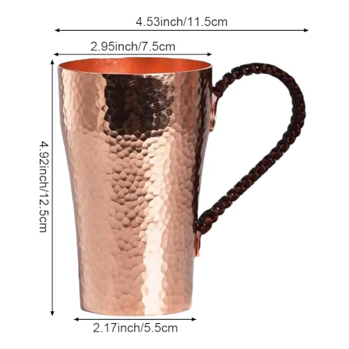 Taza de cobre martillada para agua y café helado de estilo vintage 7