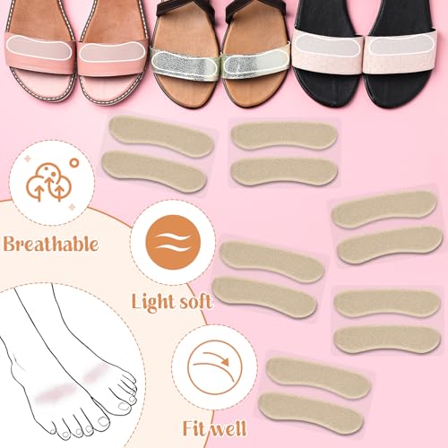 Image of Cutecrop 6 Pair Sandal Shoe Strap Extender Heel Sandal Strap Cushion Strips Heel Grips Liner Insert for Shoes Too Big Preventing Slipping, Rubbing, Non-Slip(Beige)