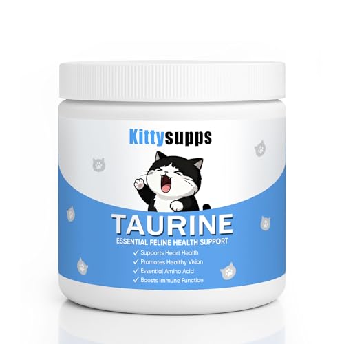 KittySupps Taurine Supplement for Cats, Kitty Supps Taurine Powder, Supports Heart & Eye Health, Boost Energy & Vitality, Mix in Food, Grain-Free Formula, 200 Grams