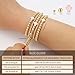 Yoosteel Gold Beaded Bracelets Set for Women Teen Girls - 14k Gold-Plated Dainty Tiny Round Bead Cross Pearl Bracelet for Women Teenage Girl Gifts Stackable Bracelet Christmas Stockings Gifts 5 PCS