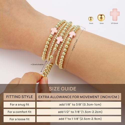 Yoosteel Gold Bracelets for Women, 14k Gold Plated Beaded Bow Bracelets by Yoosteel - Used condition - Image 5