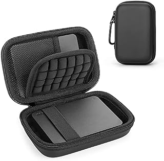 Hard Drive Case for Portable External WD Elements / WD My Passport/ Toshiba Canvio Basics/Seagate Hardrive, Protective Cover Storage Bag (Black)