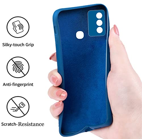 Image of A rtistque Liquid Silicone Back Cover Case for Infinix Hot 10 Play Matte Shockproof TPU Soft Flexible with Camera Protection - Blue