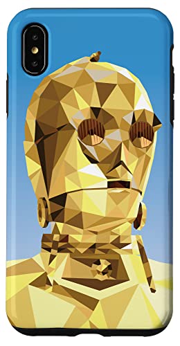 Coque iPhone XS Max Star Wars C-3PO anti-rayures motif bleu géométrique