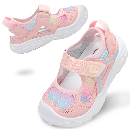 Image of JOINFREE Toddler Water Shoes Girls Boys Summer Beach Sandals Kids Barefoot Swim Aqua Sneakers Wide Breathable Quick Dry for Outdoor Water Sports Pool River HSPink Size 4.5