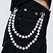 Mikovivi Rhinestone Pants Chain for Men, Layered Wallet Chain with Lobster Clasp Hip Hop Jean Belt Keychain Accessory for Street Fashion