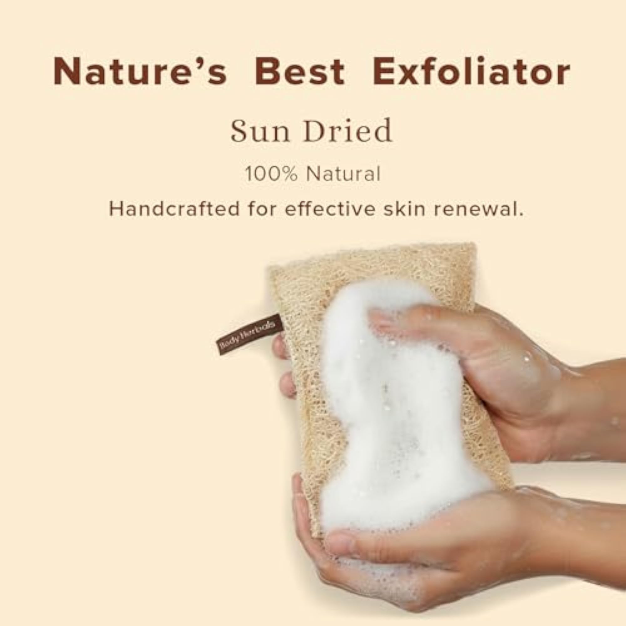 Natural Sun Dried Bath Loofah Rectangular (Pack of 2) Gift Bag