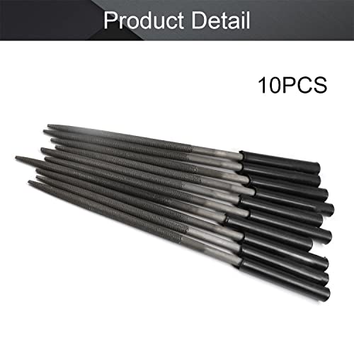 Utoolmart Carbon Steel Needle File, 10-Pieces Mini Steel Needle File Set, 5Mm X 180Mm Round Files Tools With Plastic Handle, For Metal Glass Stone With Fine Sanding #TOP3