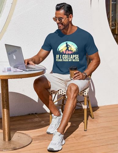 Funny Running Shirt Men: If I Collapse Please Pause My Watch Short Sleeve Tee Marathoner Tshirt Gift for Runners3