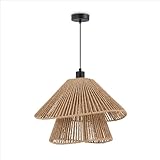 paco home led ciondolo soggiorno lampada a sospensione sala da pranzo ciondolo cucina paralume carta deco stile boho e27, colore:nero, tipo di lampada___colore:typ 5