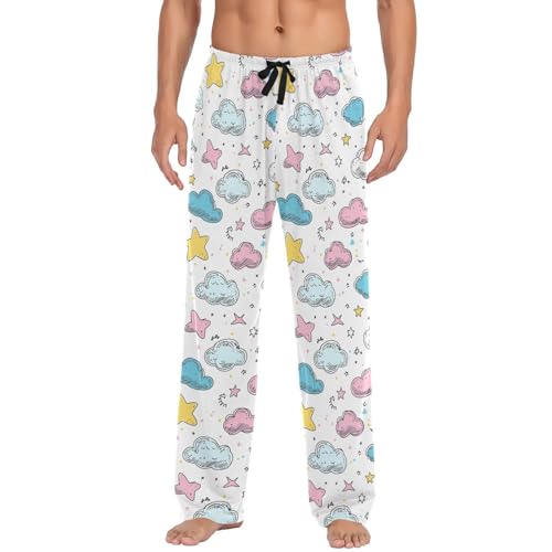 Pantalon de pyjama Whimsical Cloud Art pour homme en taille S