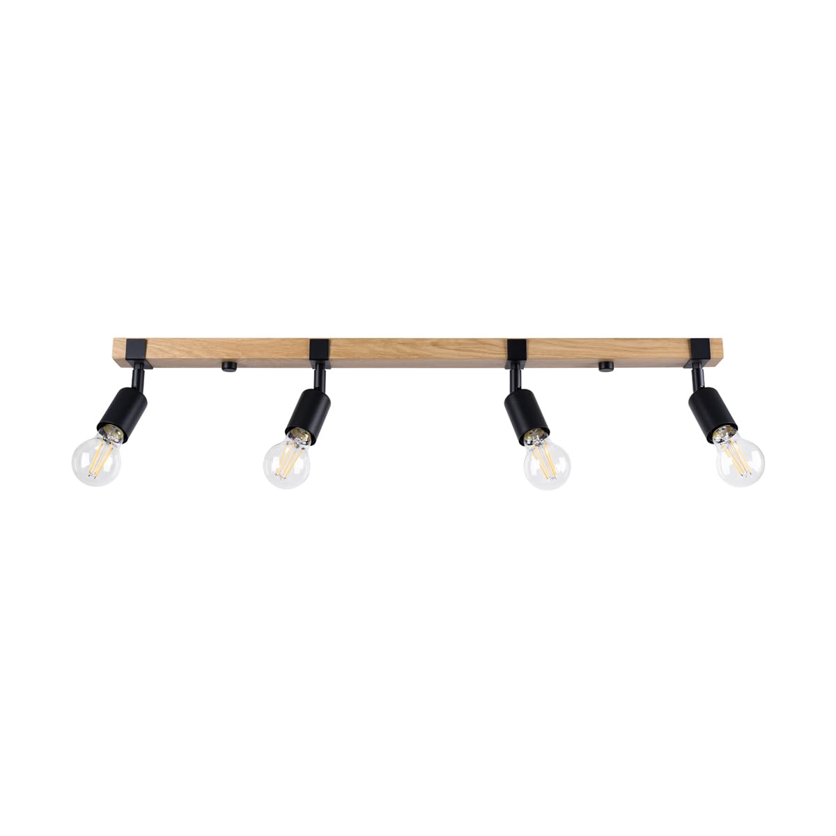 Spot de plafond moderne en bois noble Sollux Zuca noir 4 lumières