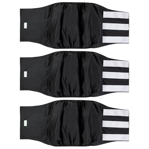 Image of Wegreeco Washable Male Dog Belly Wrap - Pack of 3 - (Black, Black, Black, X-Large)
