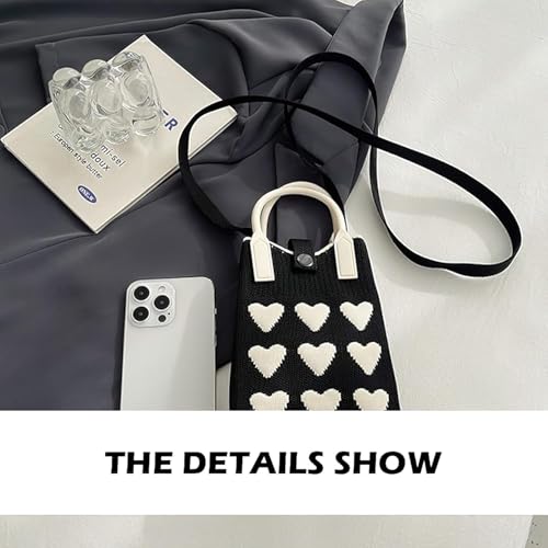 Image of Kawn Crochet Wrist Handbag for Women Wristlet Sleeve Knot Pouch Portable knitted breathable lightweight foldable Casual Small Purse Cute Tote Bag For Shopping, Dating, Travel