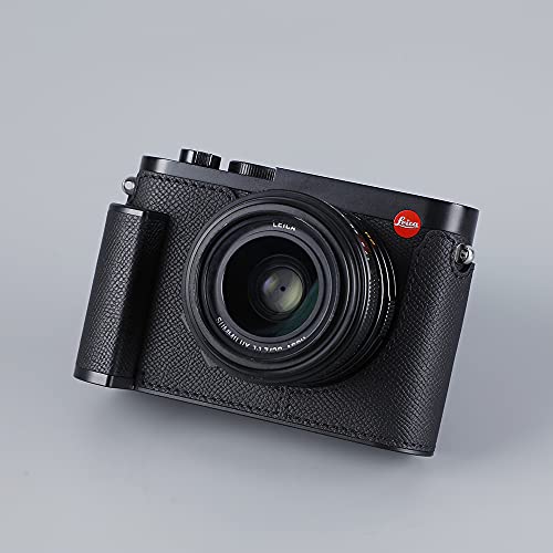 SIUTATDSH Camera Half Case for Leica Q2, Vintage Metal Genuine Leather Camera Protective Cases Stylish Portable Shockproof (Black) by SIUTATDSH - Used condition - Image 7