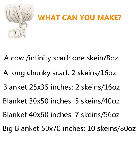 8 Pack Beige Super Soft Bulky Blanket Jumbo 7 Gauge Thick Fluffy Yarn For Finger Arm Knitting Without Needles, 64Oz Big Chenille Yarn For Cozy Home Goods Projects #TOP4