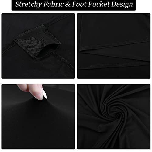 Image of 4 Pack Spandex Stretch Table Cover - 32x43 Inch Square Corners, Fitted High Top Tablecloth for Cocktail, Bar, Weddings, Banquet, Outdoor Party (Black)