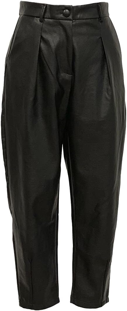 SETA Dress Different Womens Leather Baggy Pants - Image 4