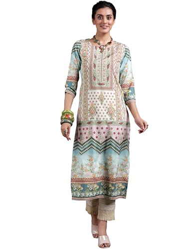 Image of Gerua by Libas Printed Crepe Straight Kurta Suit