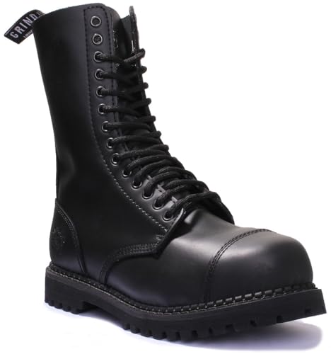 Grinders Stag CS Black Unisex Safety Steel Toe Cap Military Punk Boots 6