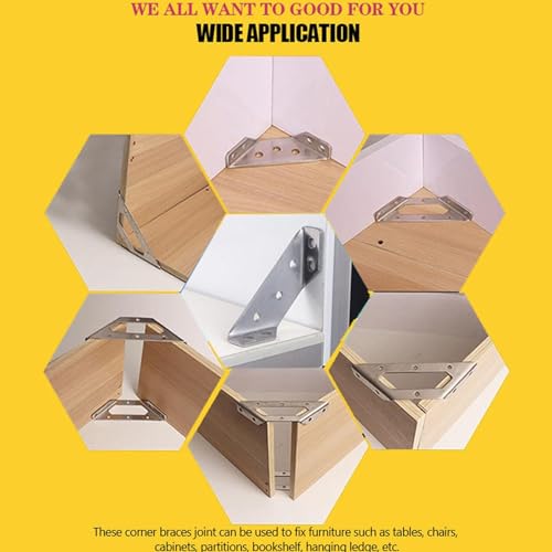 Suporte de canto angular, suportes de canto para - Conjunto de suportes triangulares de suportes de