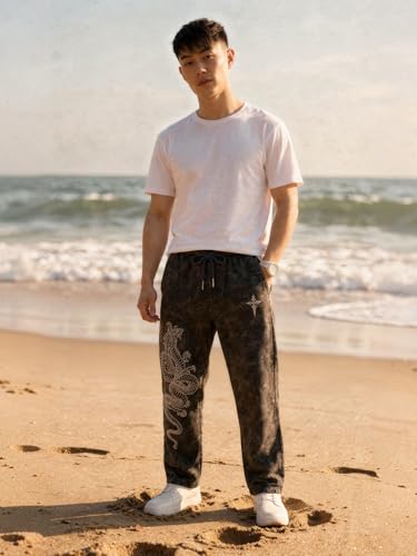 Image of fanideaz Mens Cotton Baggy Trackpant for Men | Streetwear Loose Fit Track Pants for Men | Comfortable Breathable Cotton Casual Wear Lower for man Stylish