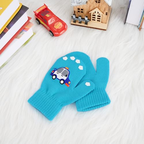 WAWSAM 3 Paar Fäustlinge Kinder Strick handschuhe Skihandschuhe für Mädchen Jungen Winter Handschuhe 1-3 Jahre alt…