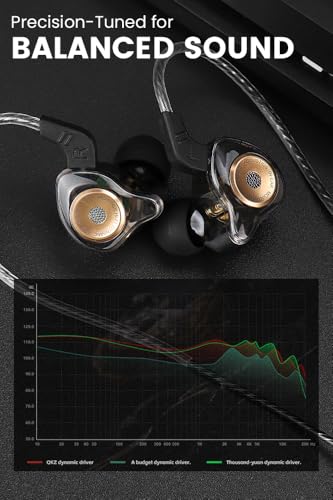 Image of Wired Gaming Earbuds with Microphone, in-Ear Monitor Headphones High Sound Quality Earphones for iPhone, Laptop, MP3, Android Smartphones, Fits All 3.5mm Jack Device-Black