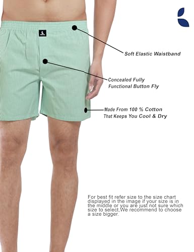Image of Cotton Boxer Shorts for Men, Breathable, Comfortable & Lightweight (Pack of 2)