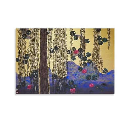 美品 平松礼二「池に舞う蝶」リトグラフ 大作 直筆サイン・印有 古径額