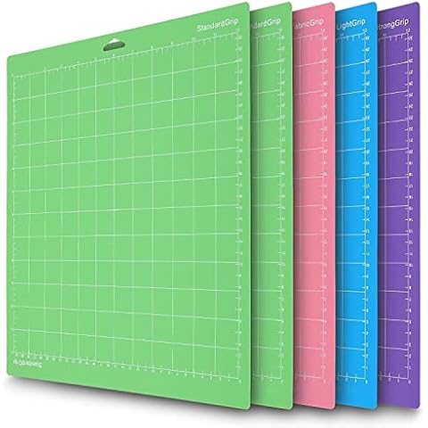 YADODO 5 Pack Cutting Mat for Cricut Explore Air 3/Air 2/Air/One Maker 3 for Cricut Mat Set Green Balu Purple Pink Standard Grip, LightGrip, StrongGrip FrabricGrip Mats for Cricut 30.5 x 30.5 cm Cover