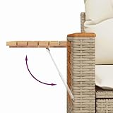 Teenpull Garden Sofa Set 9 Piece Beige Cream Poly Rattan & Steel Weatherproof Patio & Garden Luxury Outdoor Lounge Furniture with Storage Space - Image 9