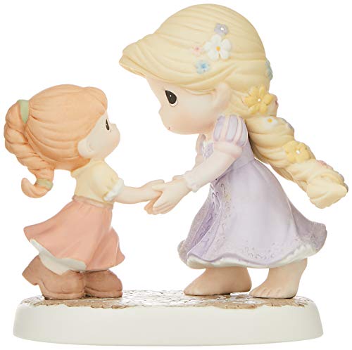 Precious Moments, Disney Showcase Collection, We Go Hand-In-Hand Bisque Porcelain Figurine, 154012 , White