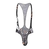 Celucke Tanga Bodysuit Sexy Print Herren Unterwäsche Slips Boxershorts Atmungsaktive Unterhose Low Waist Männer Retroshorts Boxer Brief Swimming Shorts(Schwarz,M)