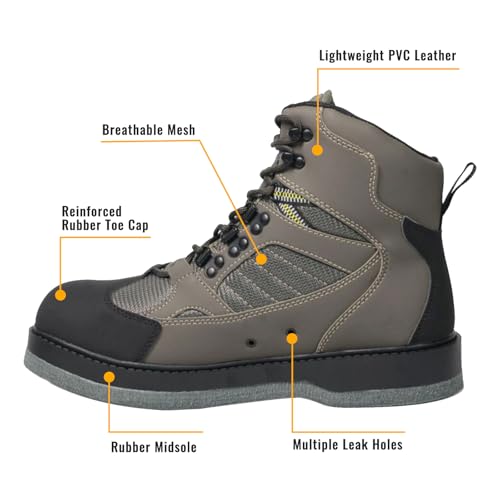 8 Fans Felt Sole Wading Boots, Felt Wader Fishing Boots, Non-Slip Felt Bottom Boots for Fly Fishing2