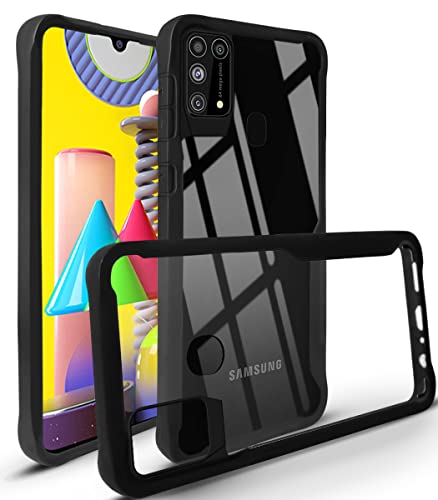 Image of Jkobi Hard PC Crystal Bumper Shockproof Back Cover Case for Samsung Galaxy M31 | M31 Prime Edition with Camera Protection (Matte Black)