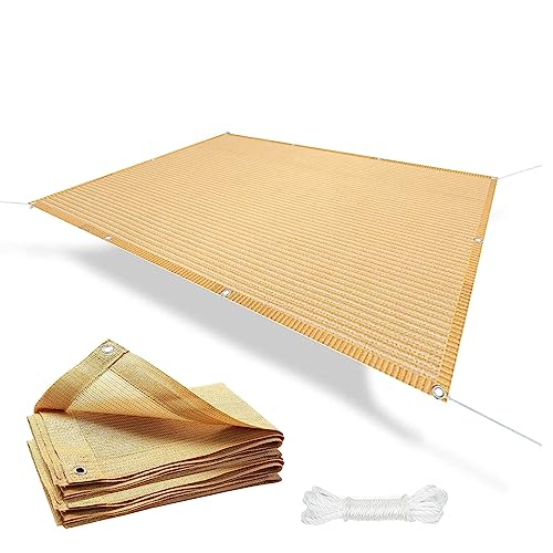 Voile d'ombrage rectangulaire 2x3.5m jaune sable pour terrasse